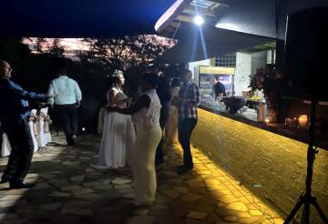 Open air paved party space, Fourways